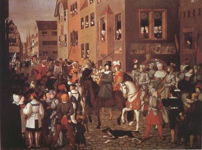 Franz Pforr Entry of Emperor Rudolf of Habsburg into Basel in 1273 (mk22) Germany oil painting art